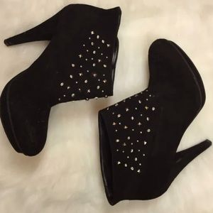 BCBG Black Studded Suede Bootie